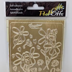 Flowers Stickers Daisies Embossed Stickers Peel-Off Gold Acid Free
